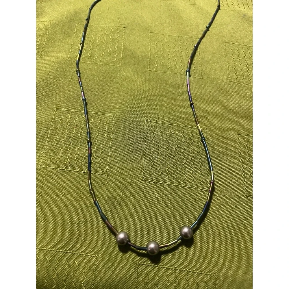 Iridescent Beaded Eyewear Chain with Faux Pearl Accents Multicolor Neck Strap